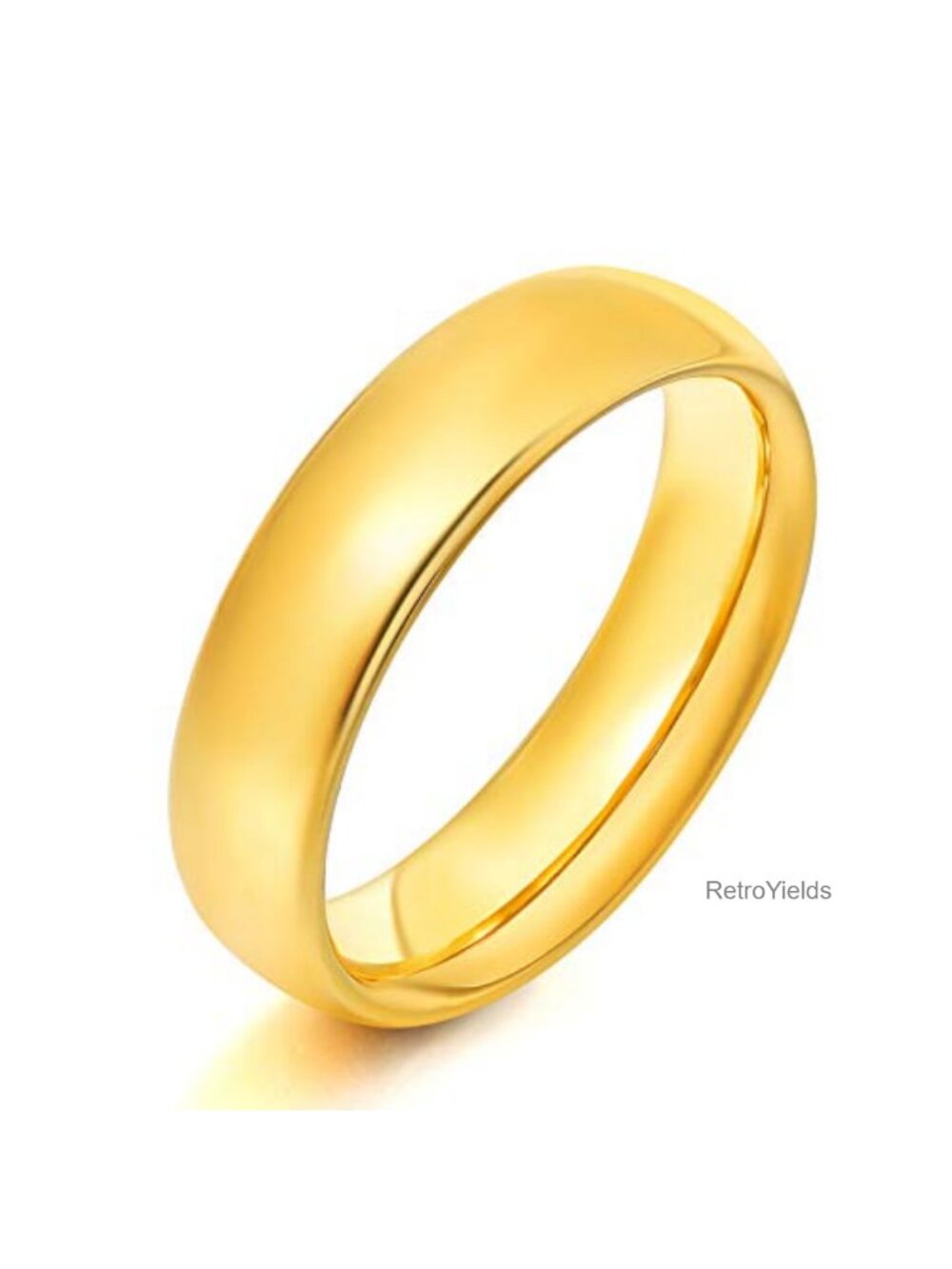 Stainless Steel Dome Wedding Band Ring Comfort Fit